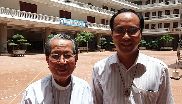 Hoang with Bishop of Thai Binh Province