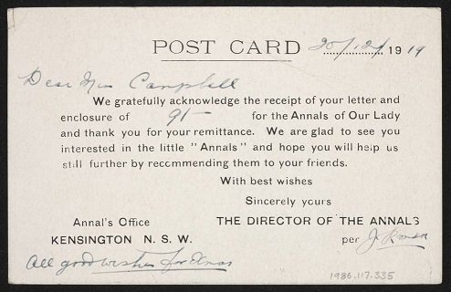 annals post card