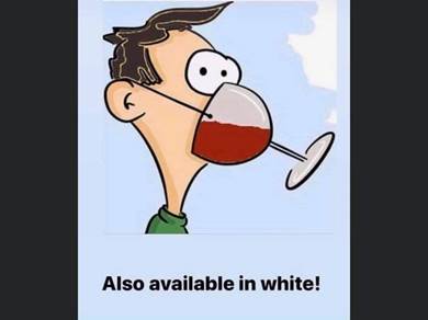 cartoon coronavirus red wine