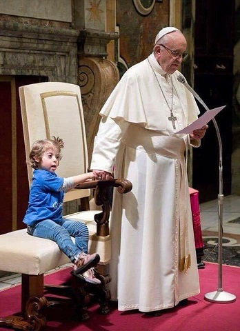 pope and downs syndrome girl