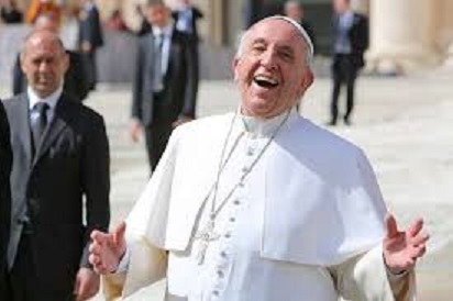 pope francis laughing