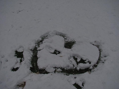 sacred heart in issoudun snow