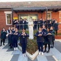 Our Lady of the Sacred Heart College, Bentleigh, Melbourne. Jules Chevaliler and Marie Louise Hartzer Statues.